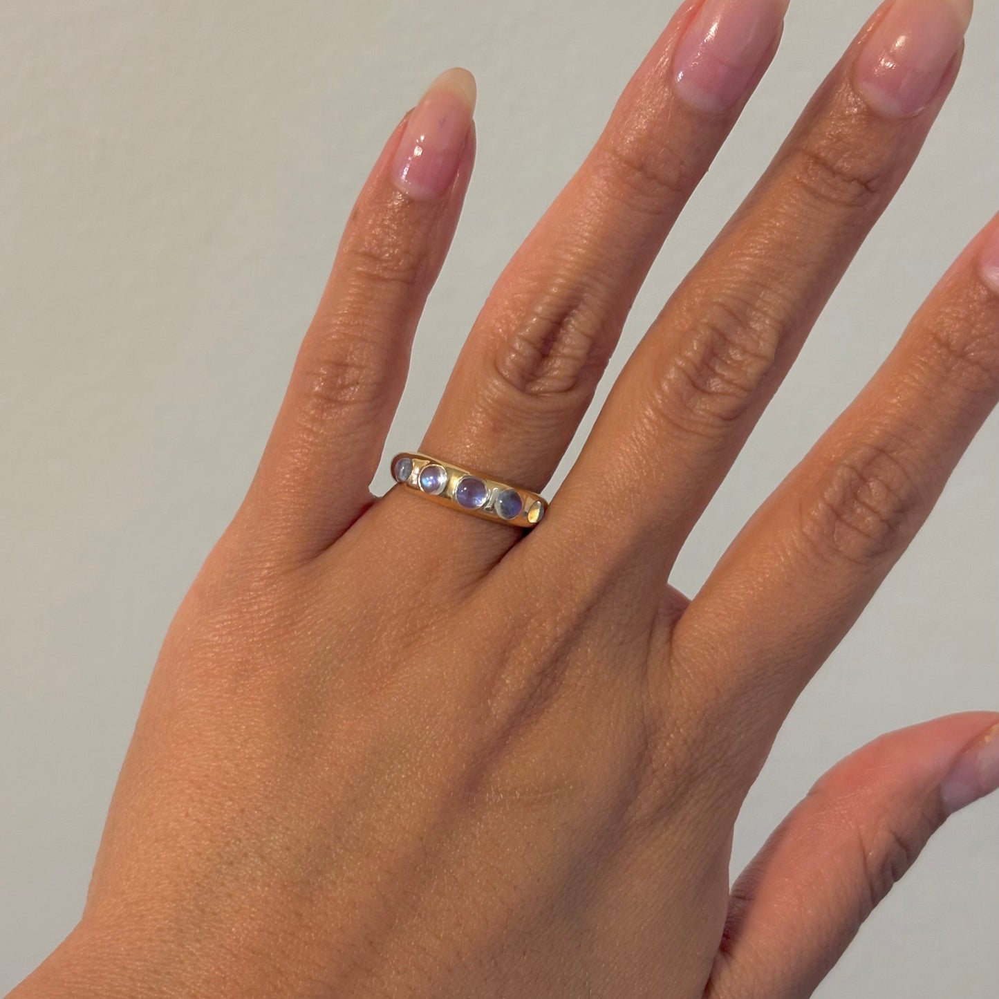 14K Yellow Gold Moonstone Cabochon Ring