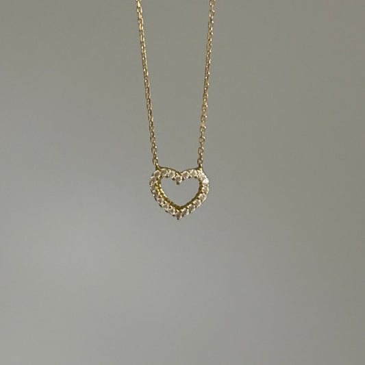 14k CZ Heart necklace