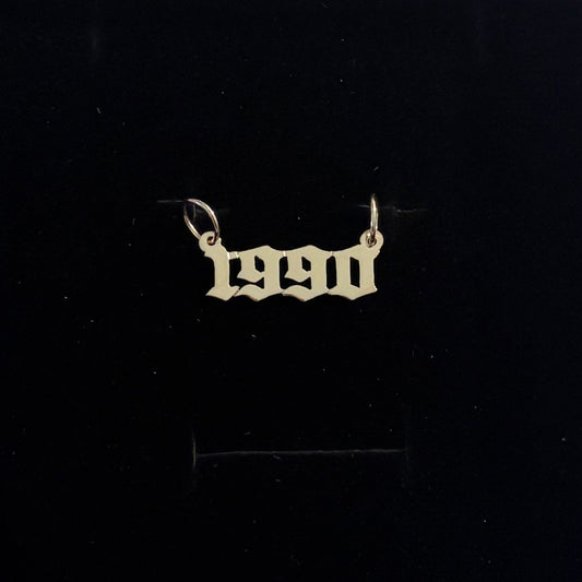 Custom 14K Mini Number Charm -Old English or Cursive Font