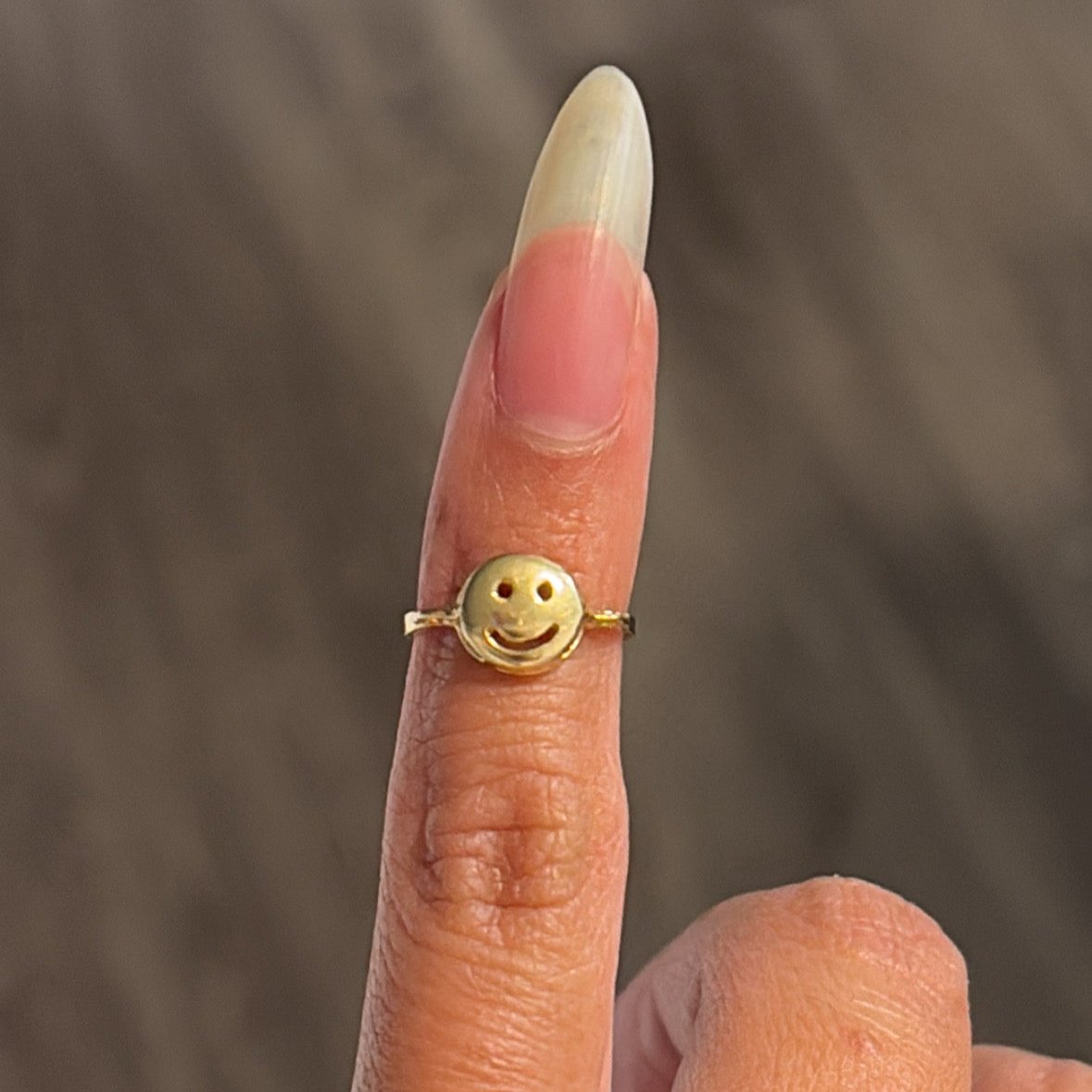 14k smiley ring