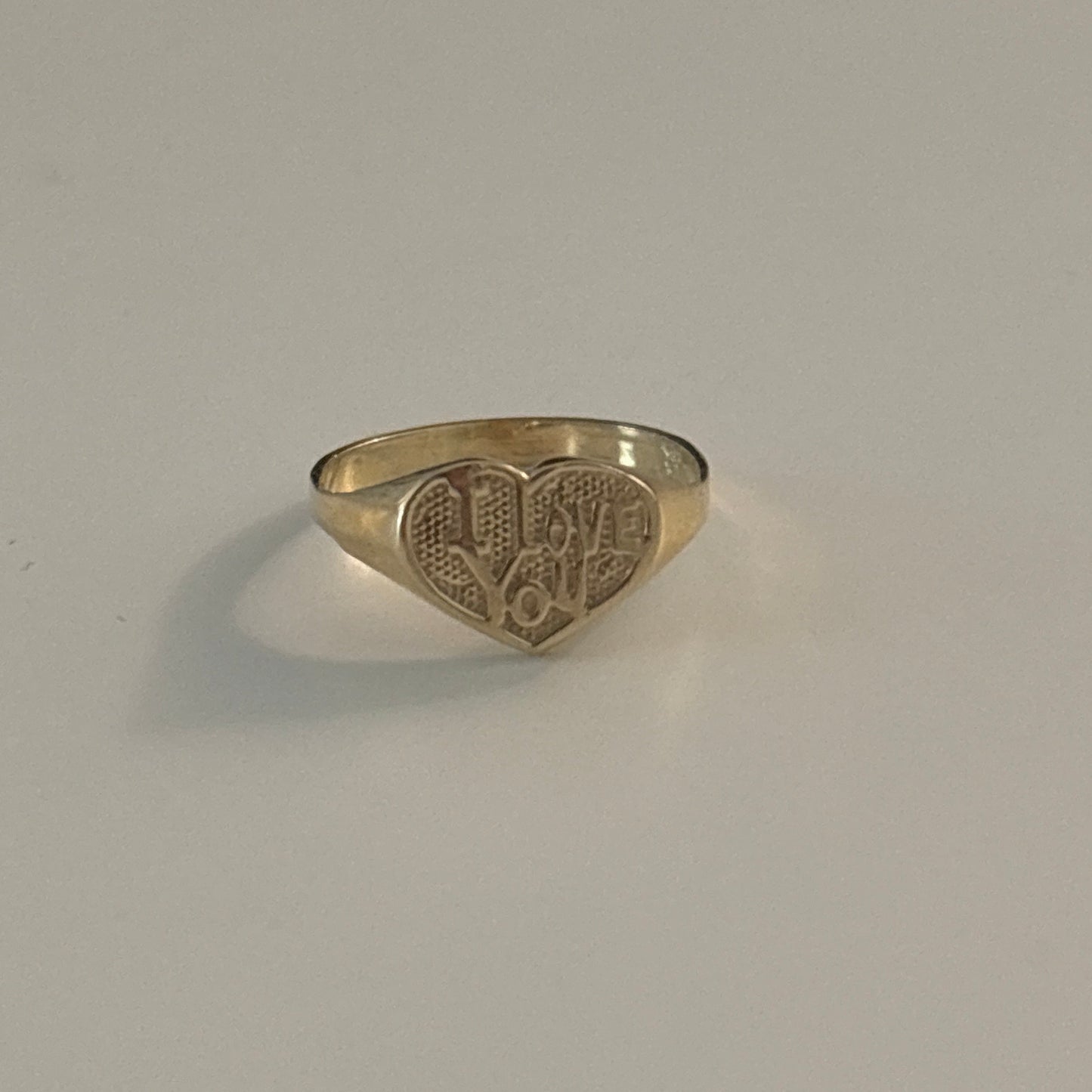 10K Yellow Gold “I Love You” Heart Ring