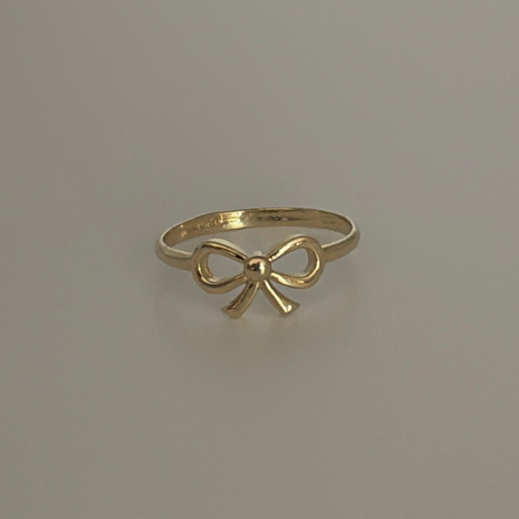 14k Solid Gold Bow Ring