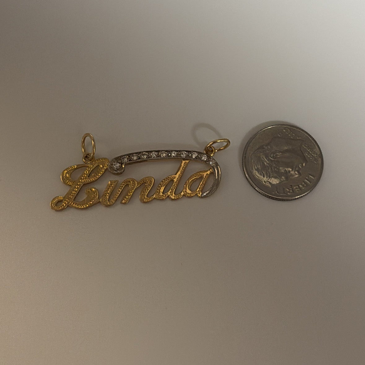 10k vintage linda nameplate