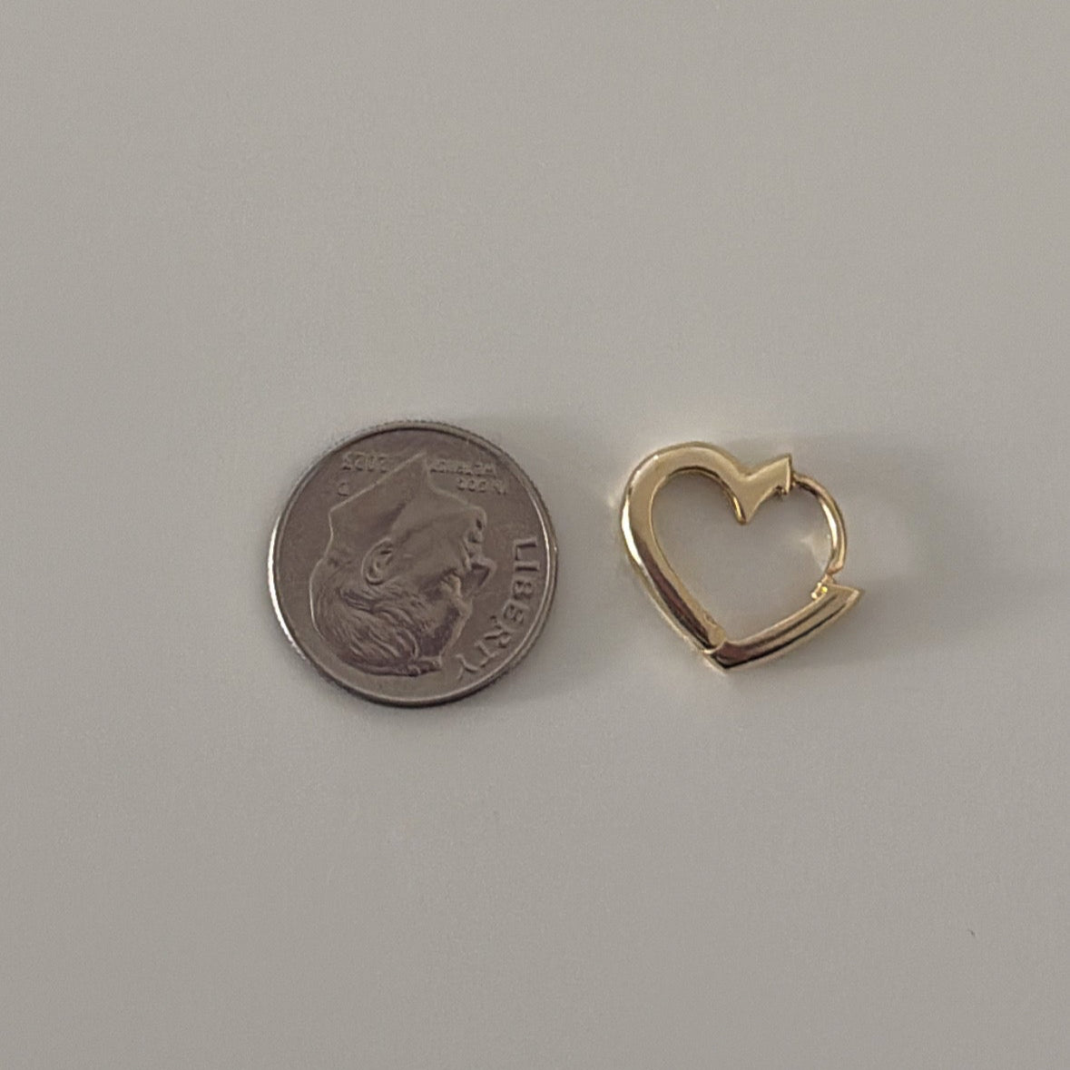 14K Gold Mini Heart Clicker Hoop Earring