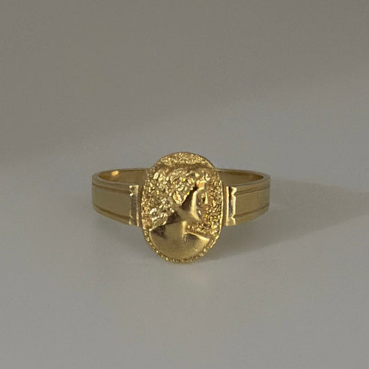 14k Gold Roman-Inspired Coin Ring