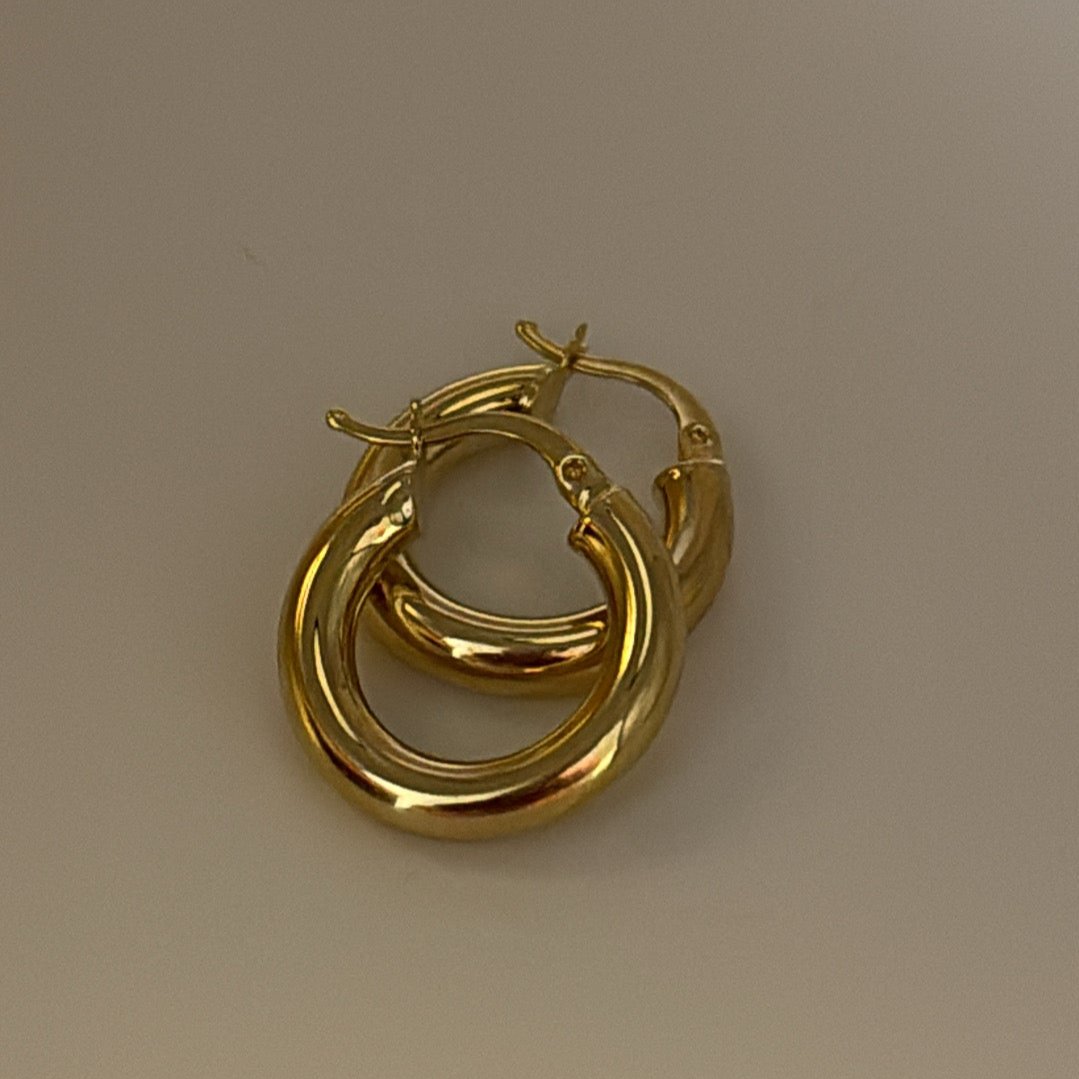 14k solid gold hoops earrings