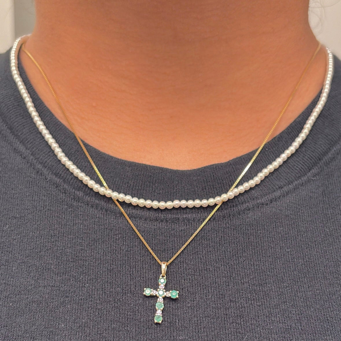 Genuine Cultured Pearl Necklaces – 14K Gold Clasp