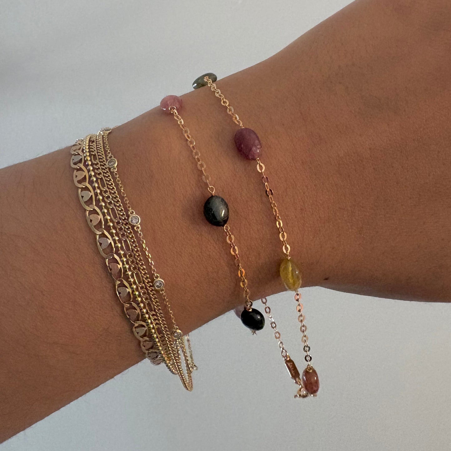 Vintage 14K Italian Luisiana by Mazzini Gemstone Bracelet