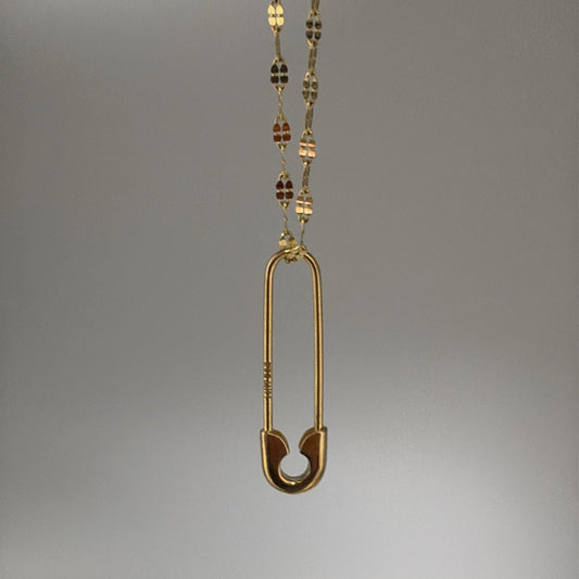 14K Solid Gold Safety Pin- Charm Holder, Connector, or Earring