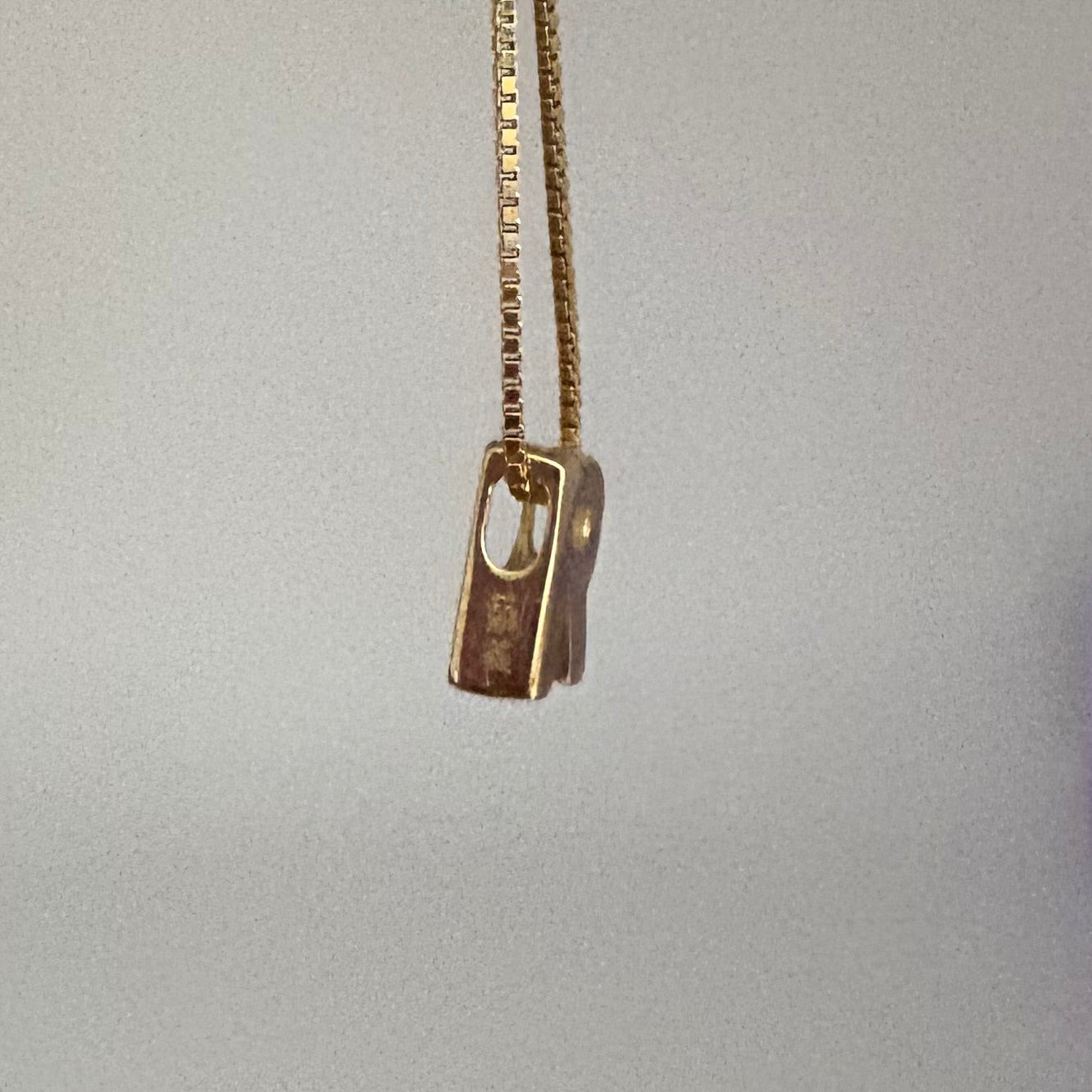 14K Yellow Gold Block Initial Slider Pendant