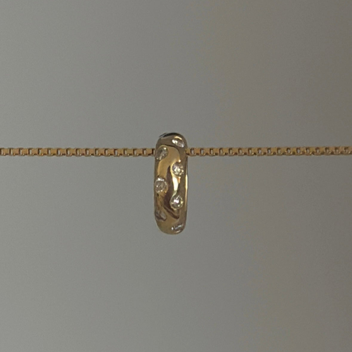 14K Gold Diamond Charm Divider Slider
