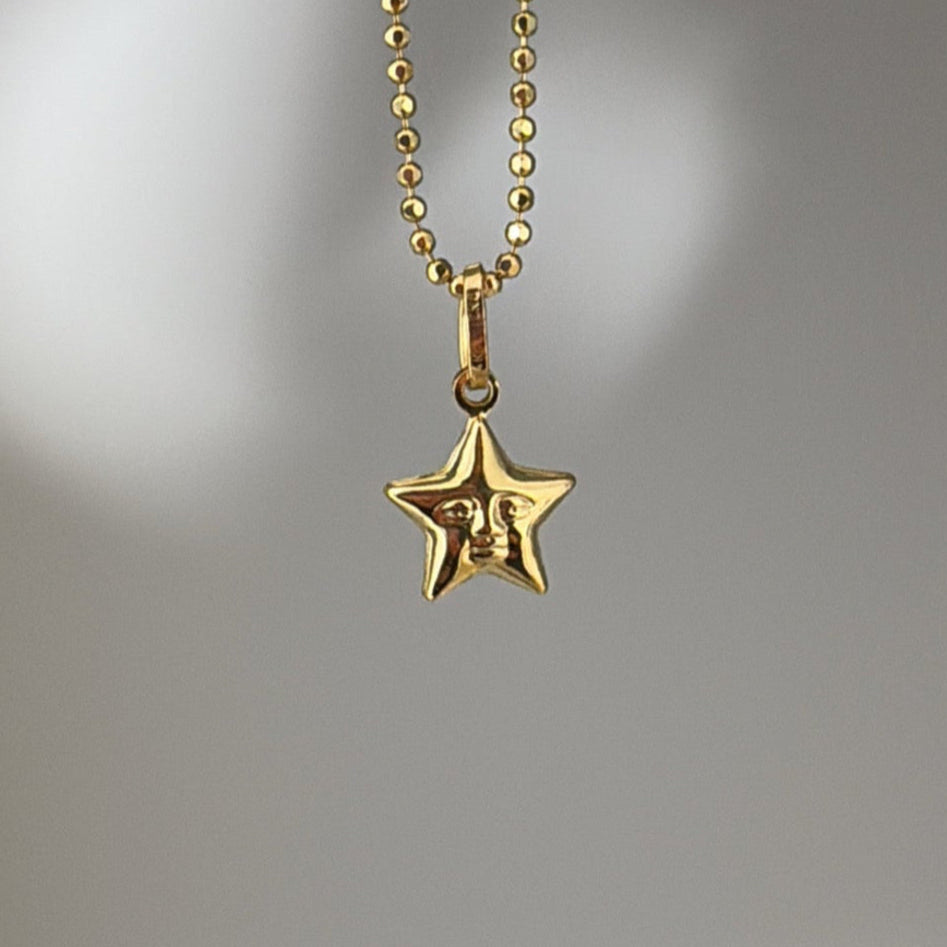 star face charm necklace