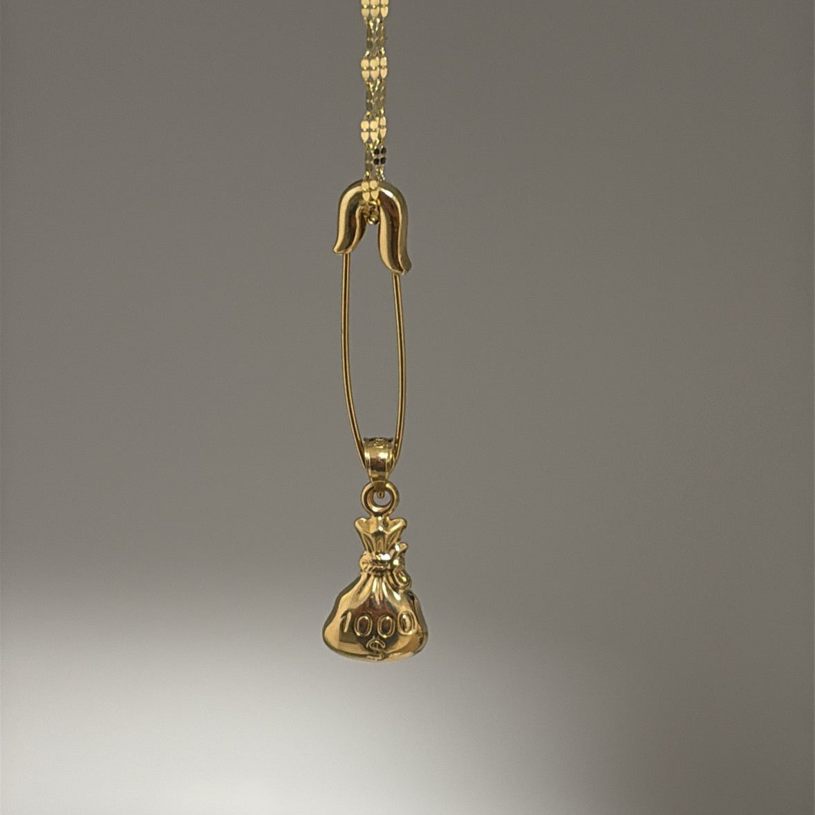 14k solid safety pin