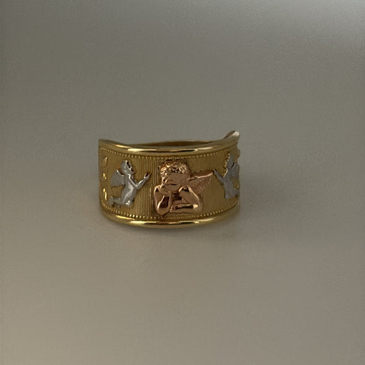 14k cherubs ring