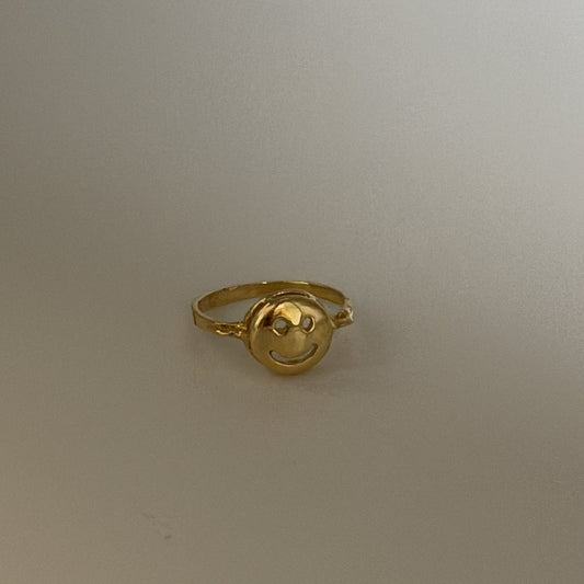 14k smiley ring