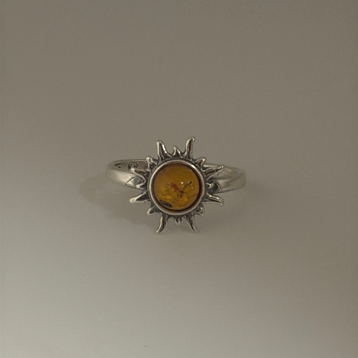 925 Amber Sun ring