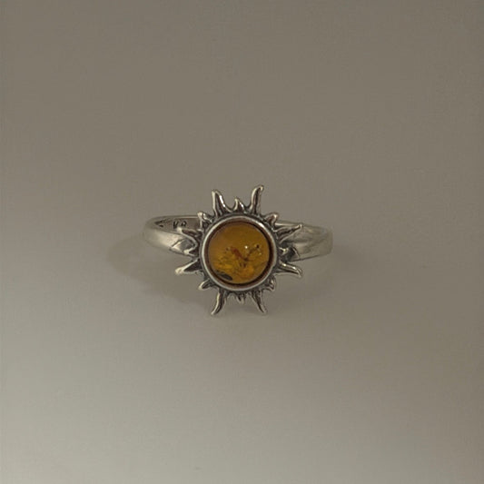 925 Amber Sun ring