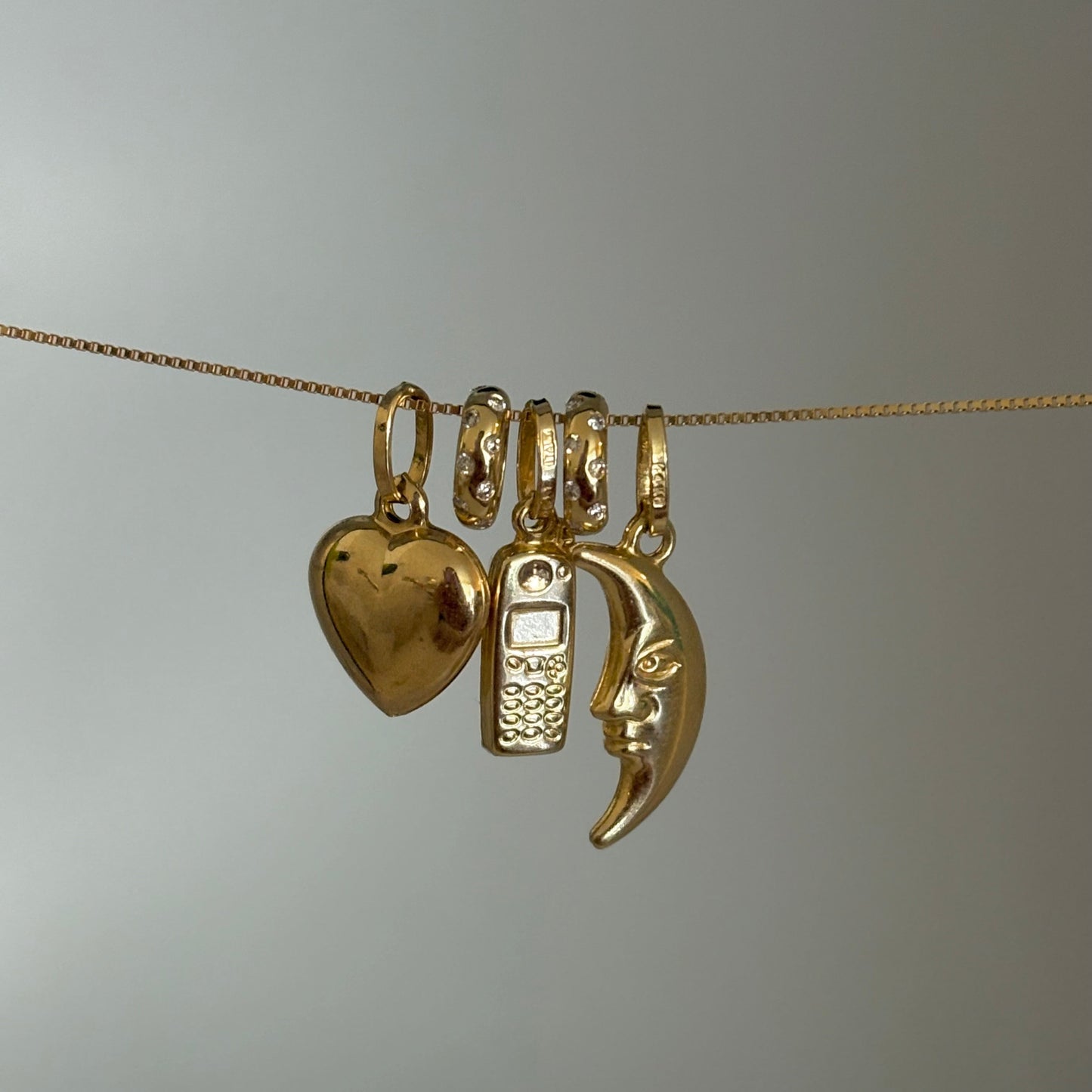 14K Gold Diamond Charm Divider Slider