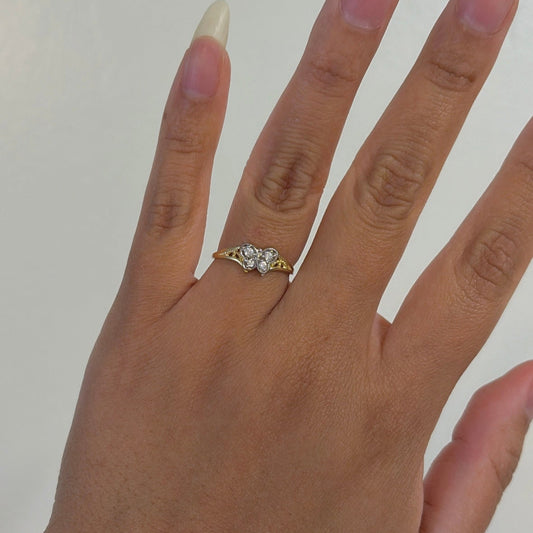 14K Yellow Gold Butterfly CZ Ring – Size 6.5 | Solid Gold