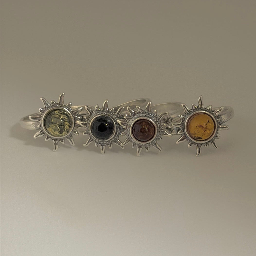 925 Amber Sun ring