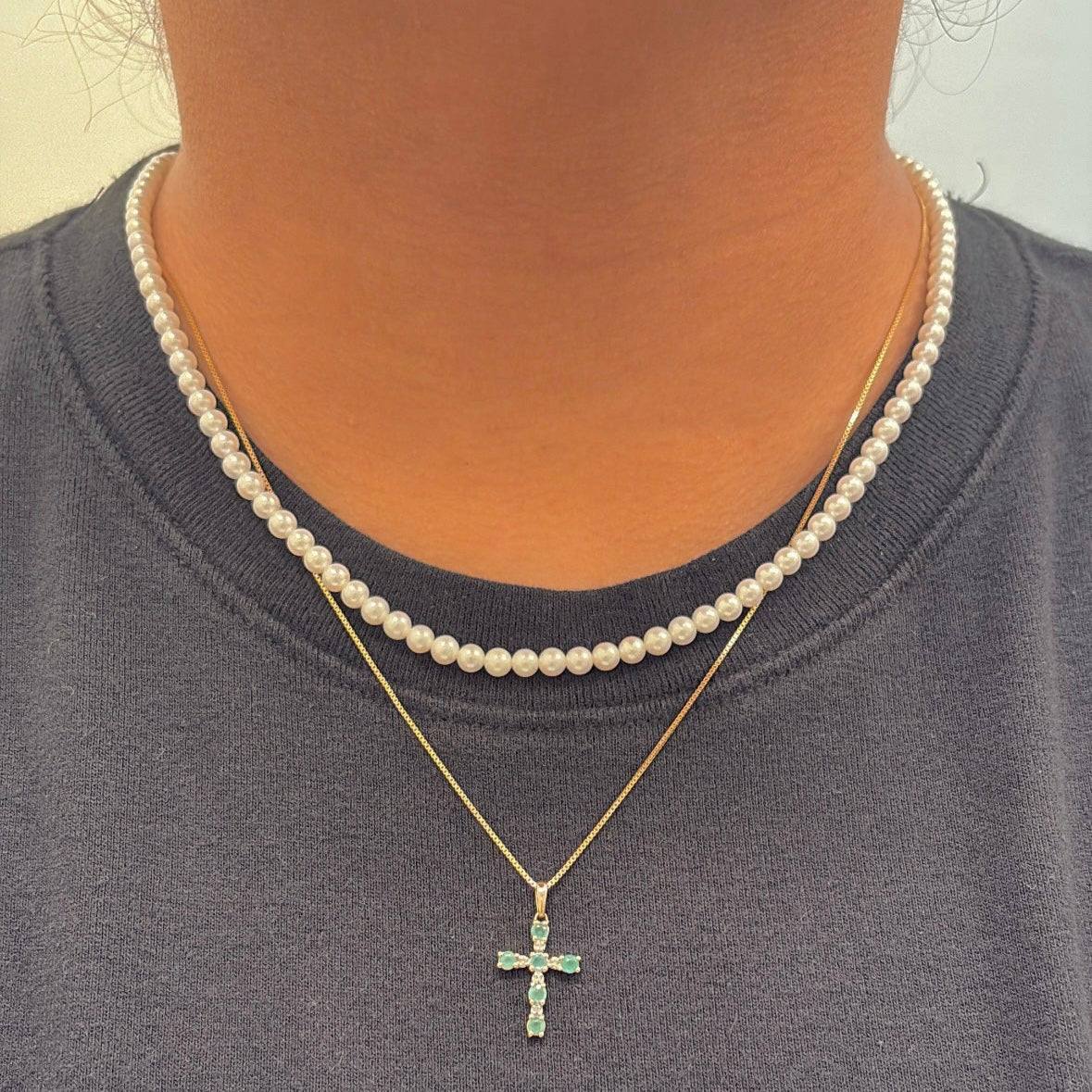 Genuine Cultured Pearl Necklaces – 14K Gold Clasp