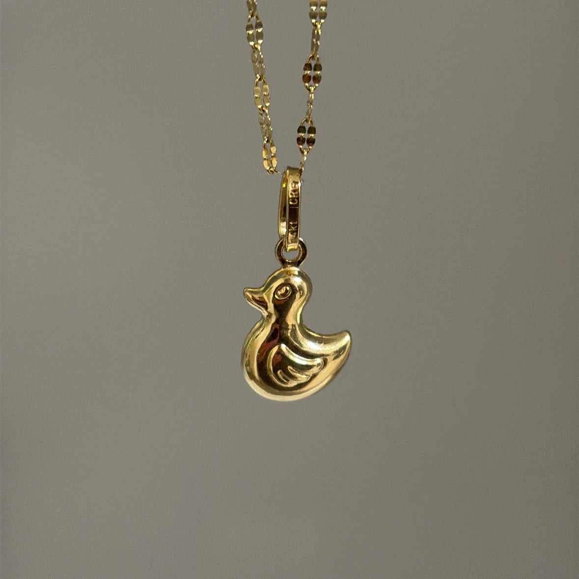 14k puffy Duckie charm