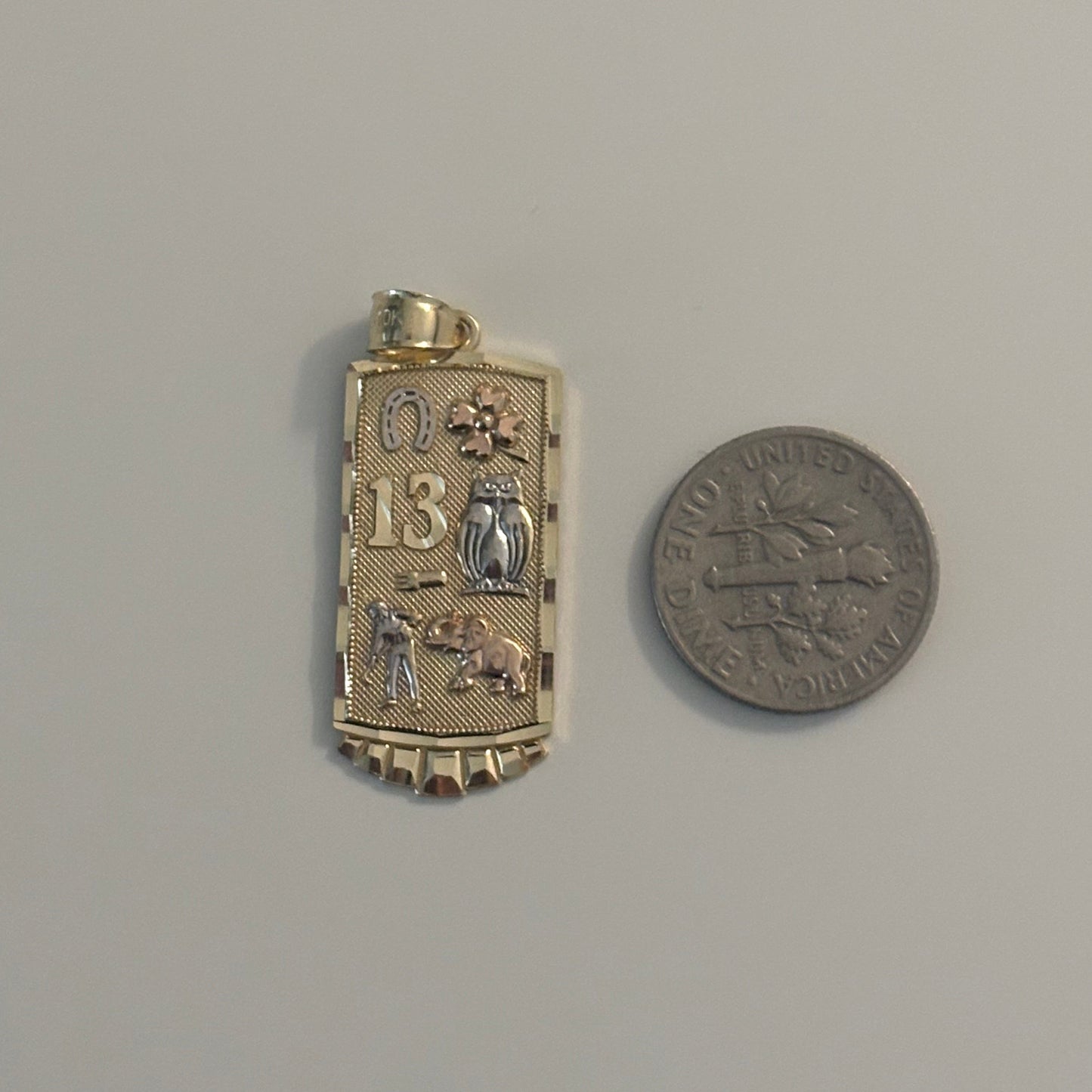10K Gold Good Luck Charm Pendant