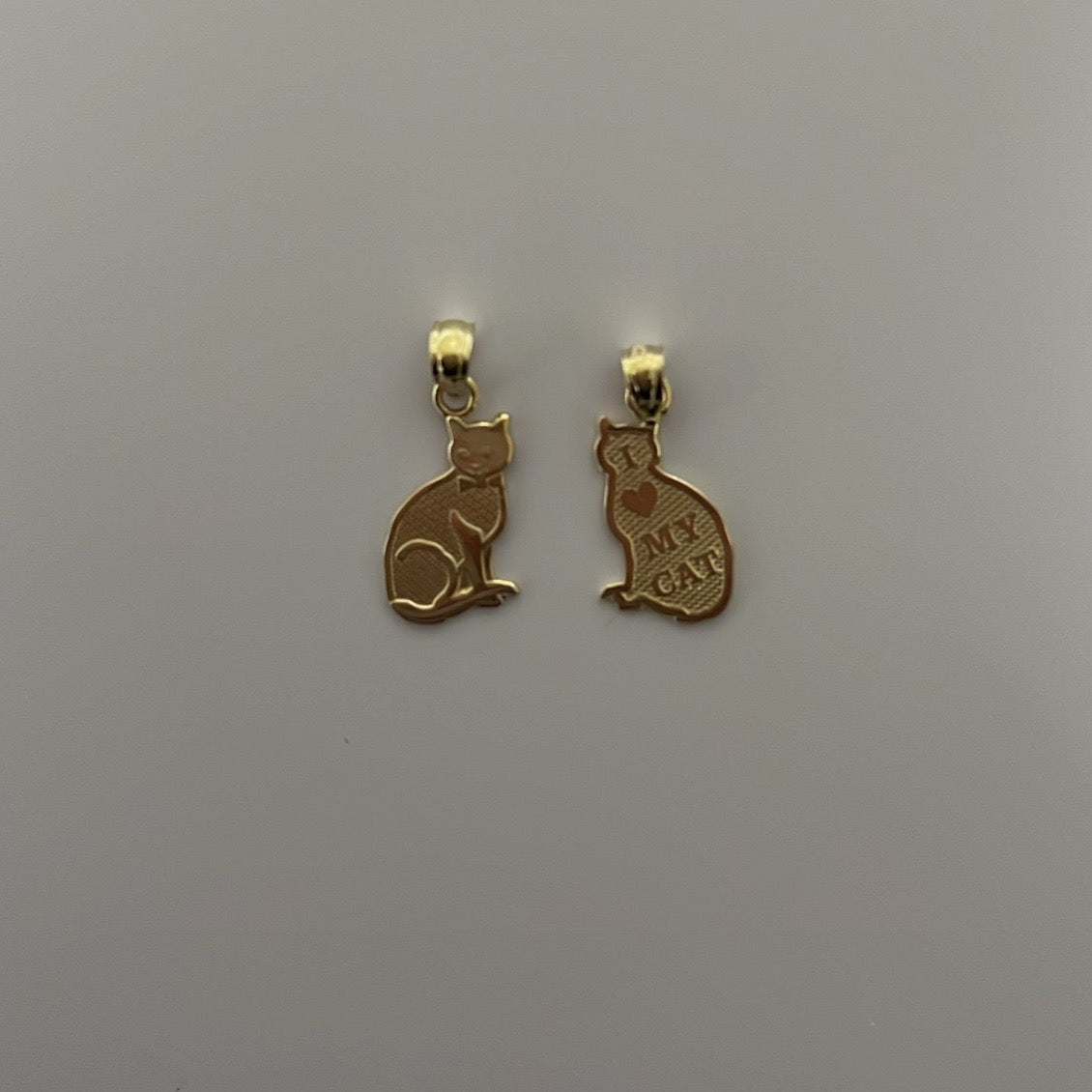14k cat charm - I love my cat