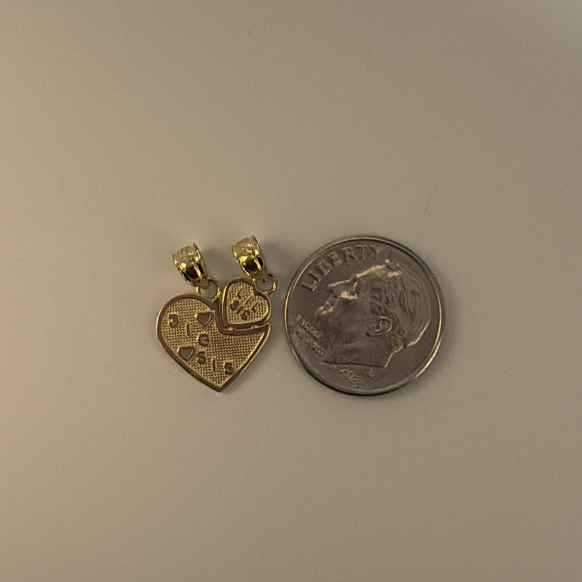 solid gold big sis lil sis charm breakable