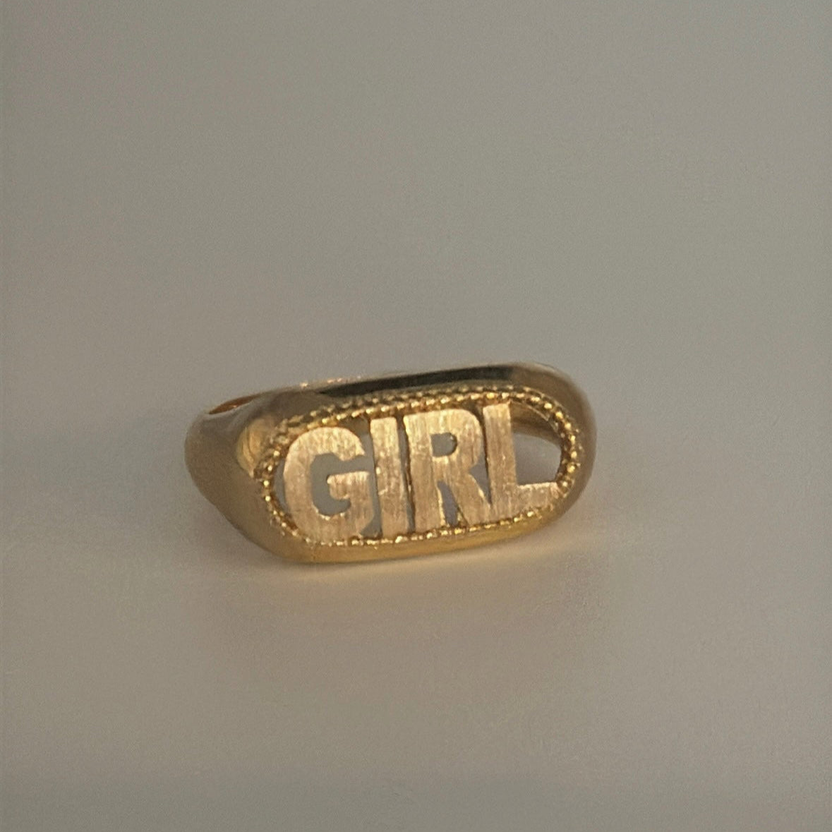 14k Solid Gold “GIRL” Ring