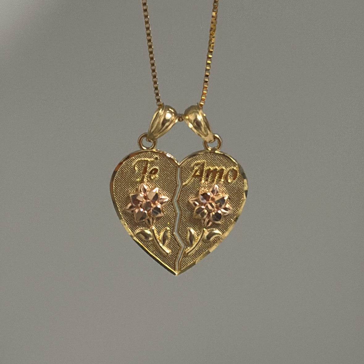 14k te amo - flowers break-apart charm