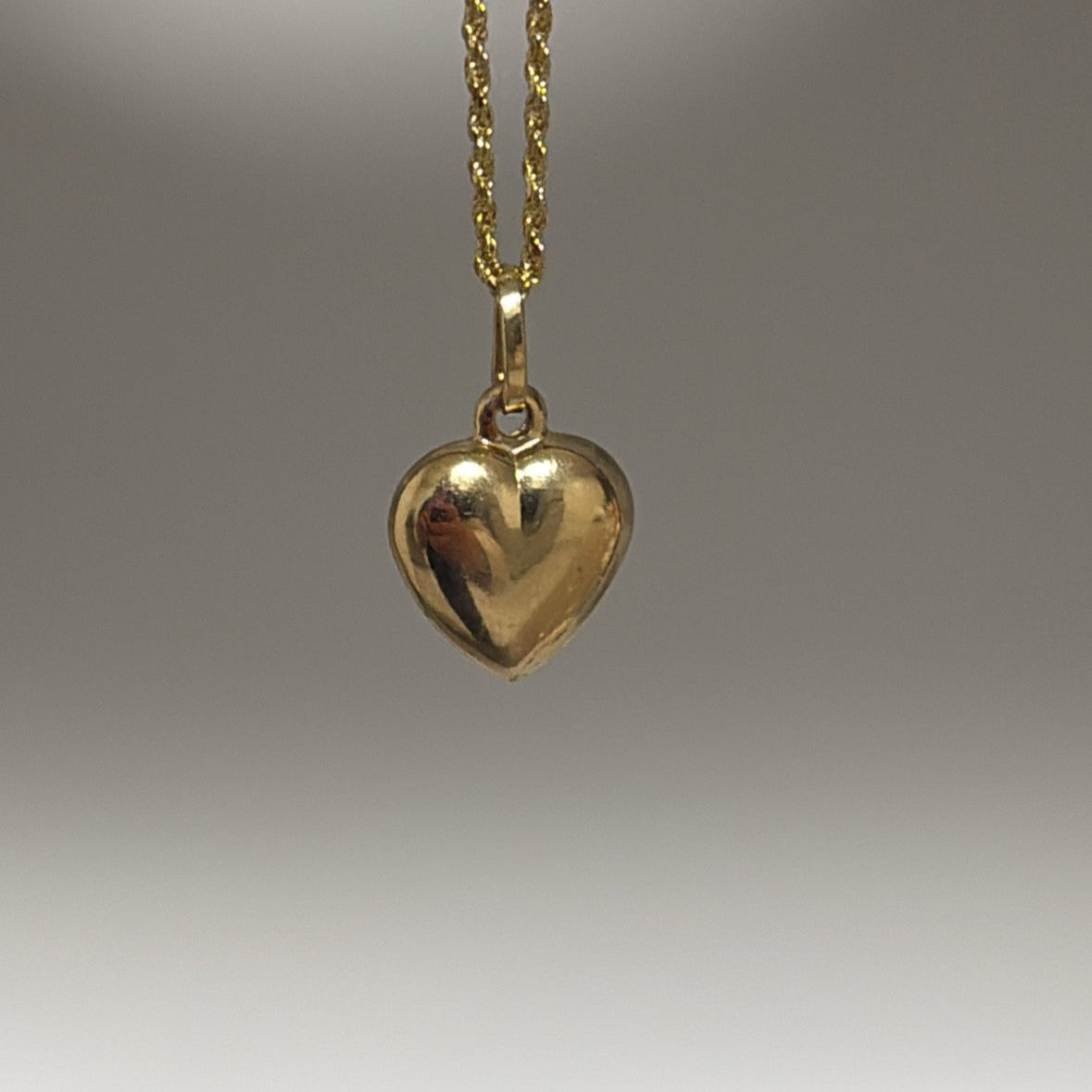 14k puffy heart charm