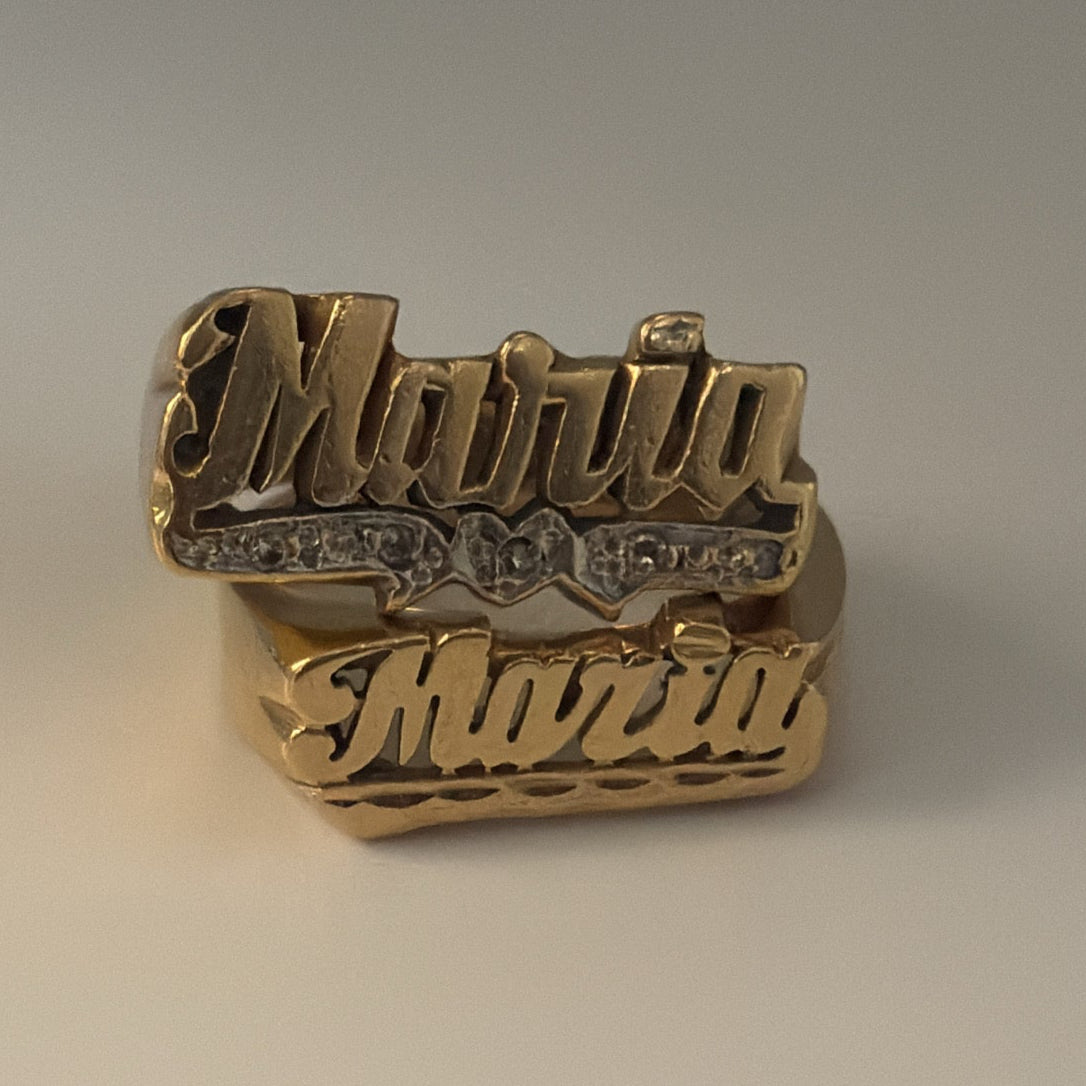 Vintage “Maria” Name Rings -14K Gold