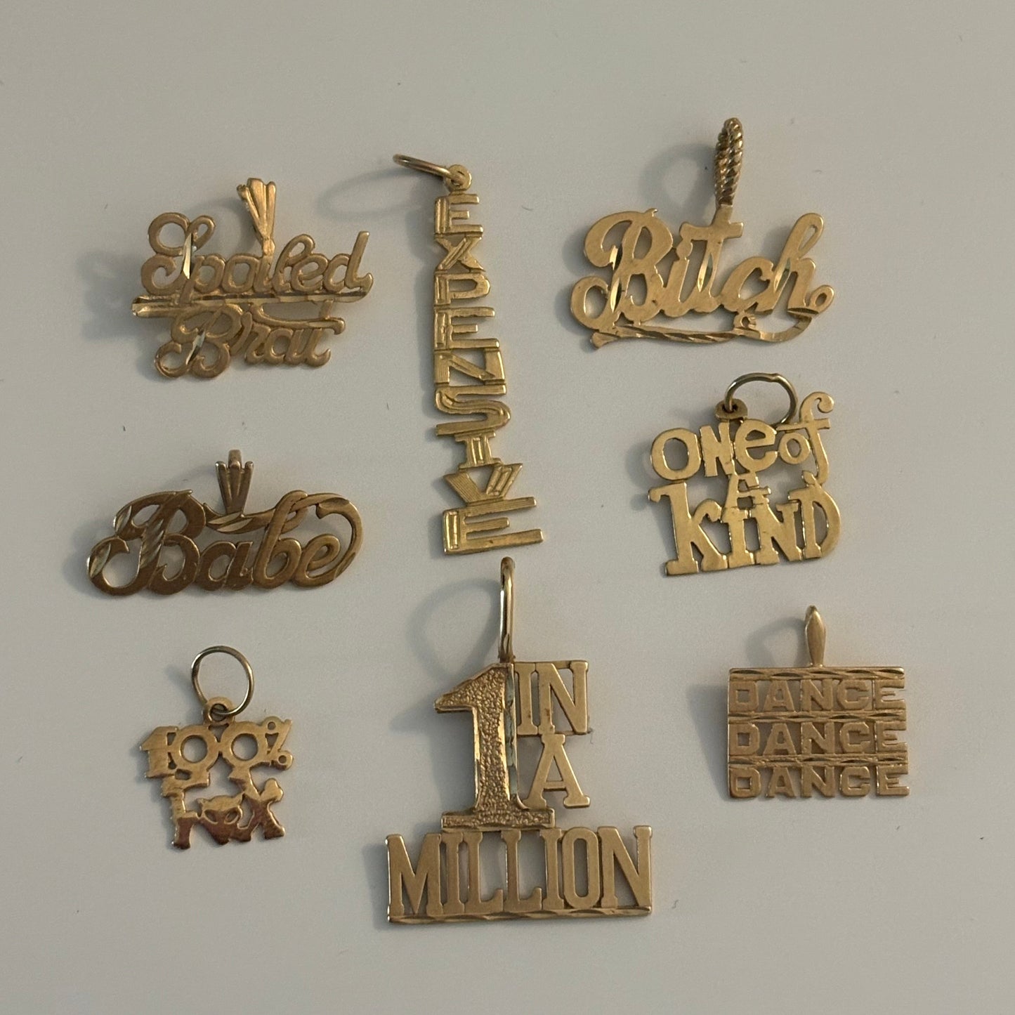 Random Mix of Talking Charms – 14K Yellow Gold (Vintage & Modern Mix)