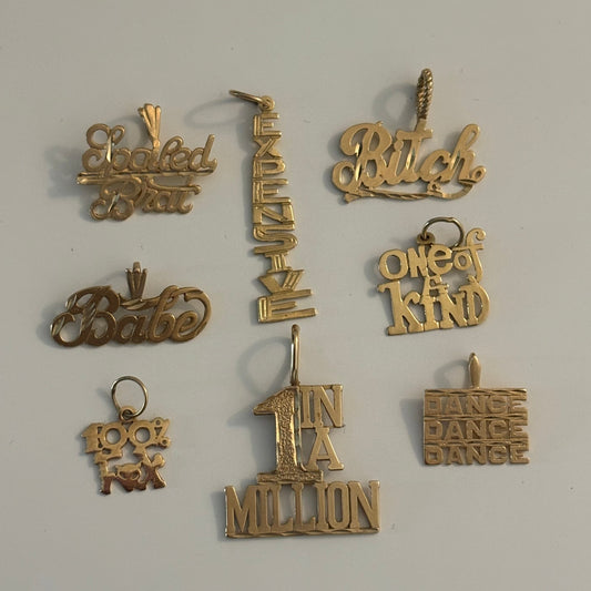 Random Mix of Talking Charms – 14K Yellow Gold (Vintage & Modern Mix)