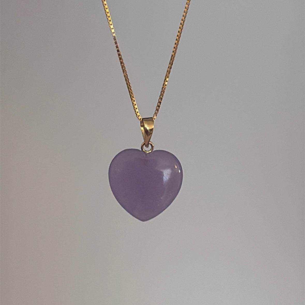 14k Gold Jade & Mother of Pearl Heart Pendants