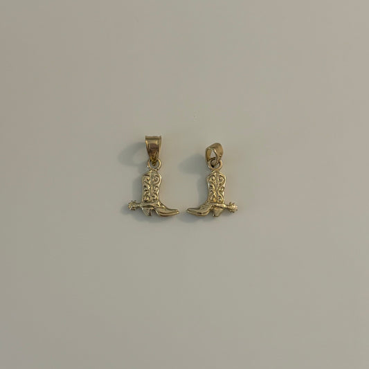 Solid Gold Cowboy Boot Charm Pendant – 10K or 14K Yellow Gold