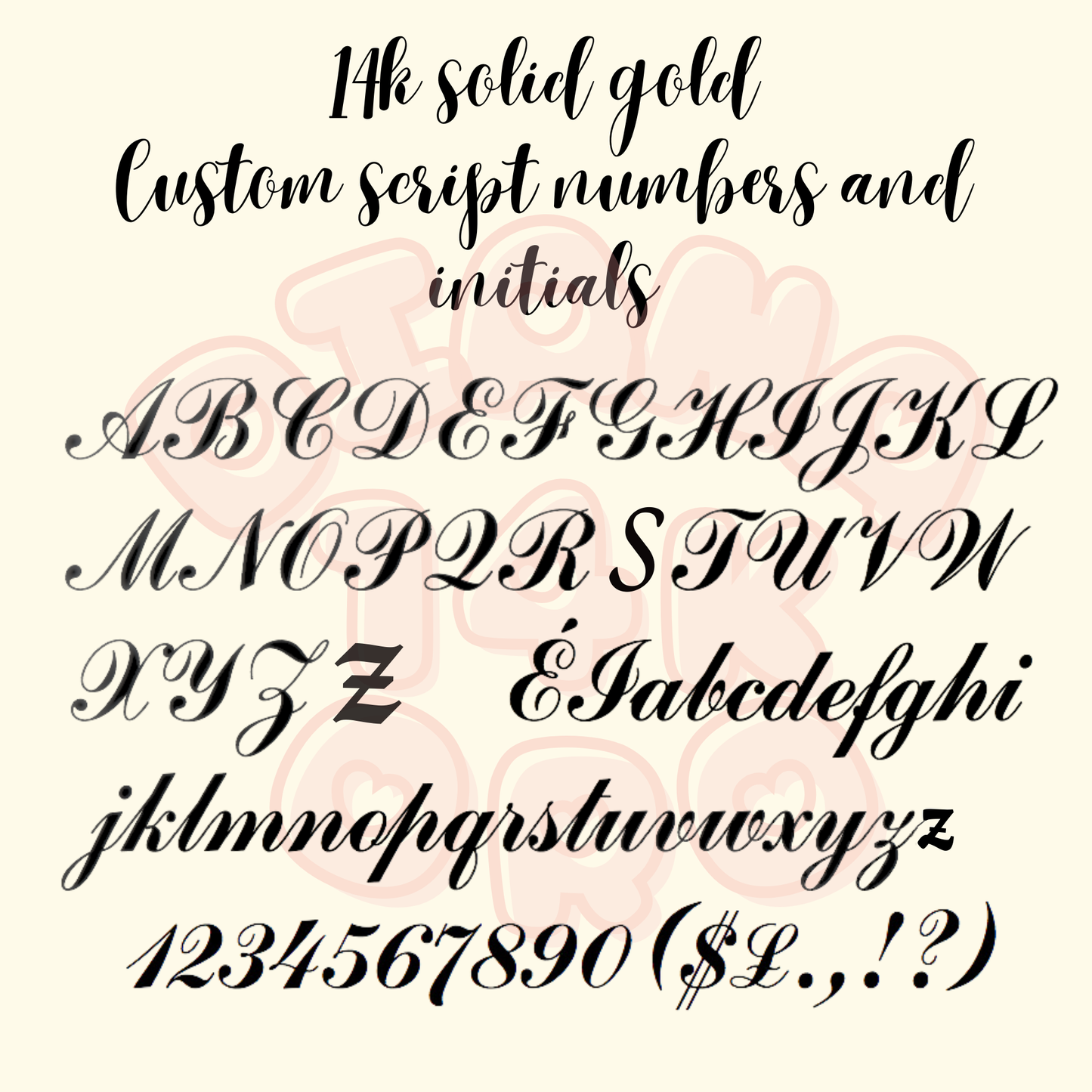 Custom 14K Mini Initial Charm -Old English or Cursive Font