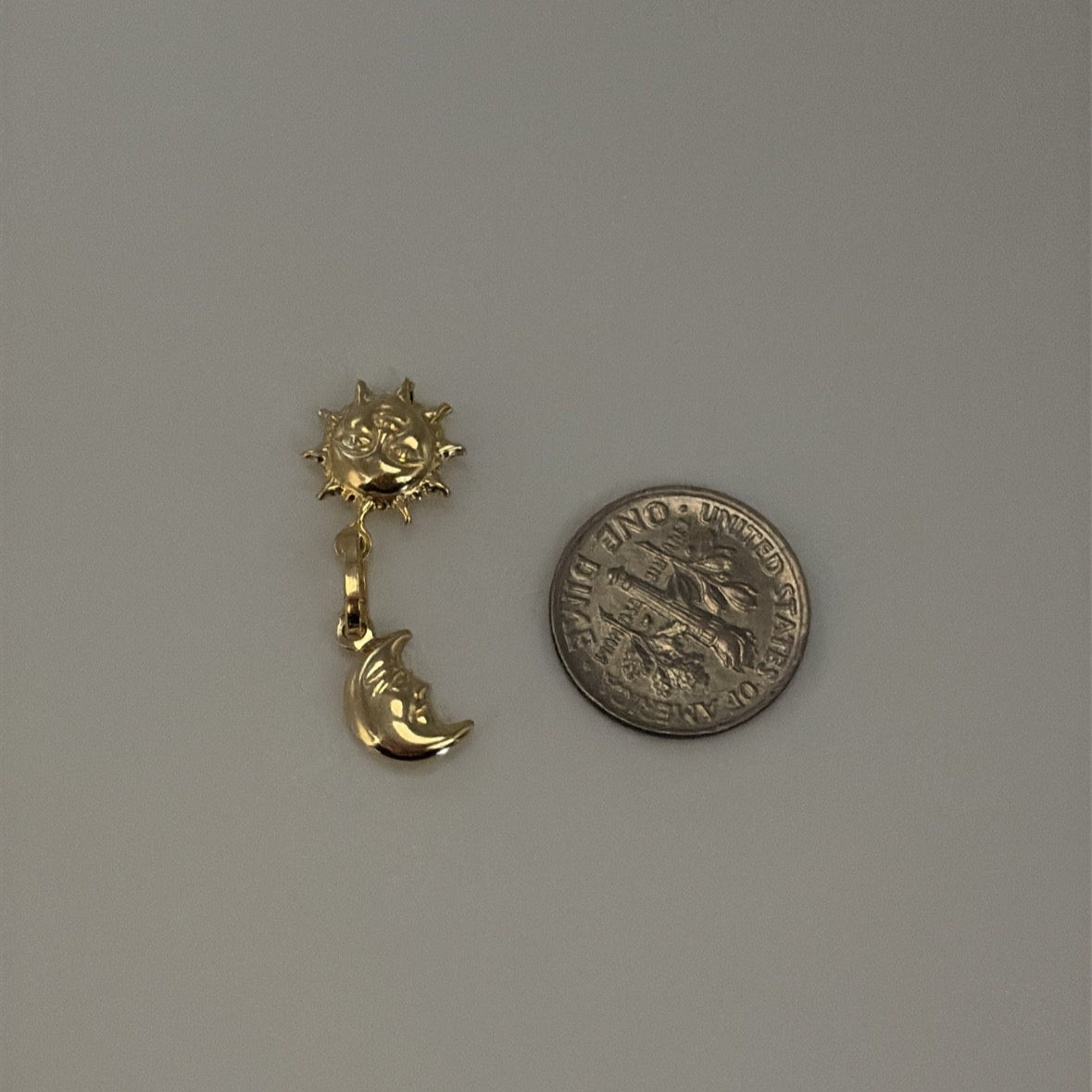 14k moon and sun charm