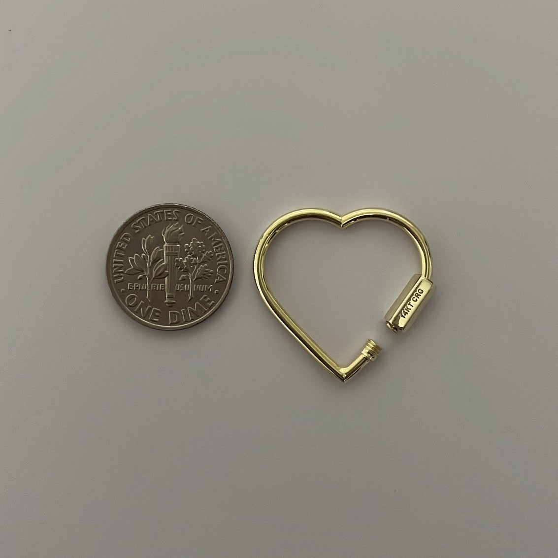 14K Yellow Gold Heart Lock Connector