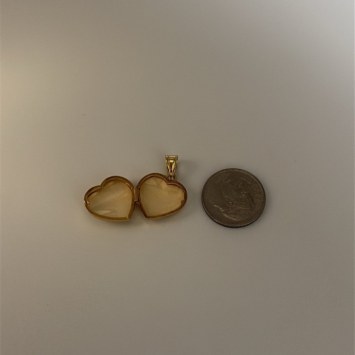 14k heart cherub locket charm