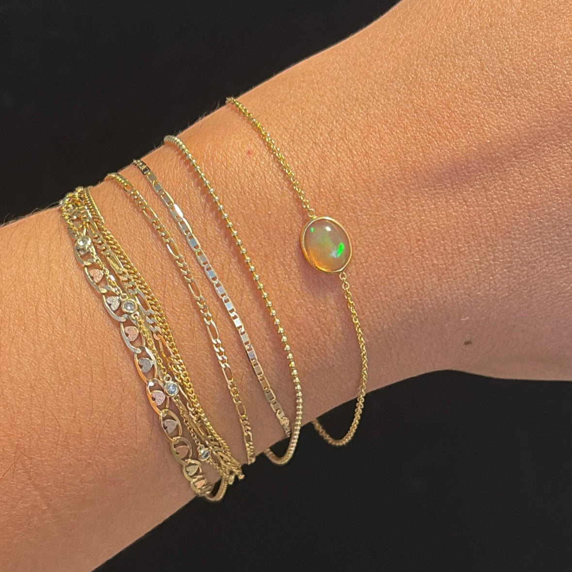 14K Gold Opal Bracelet