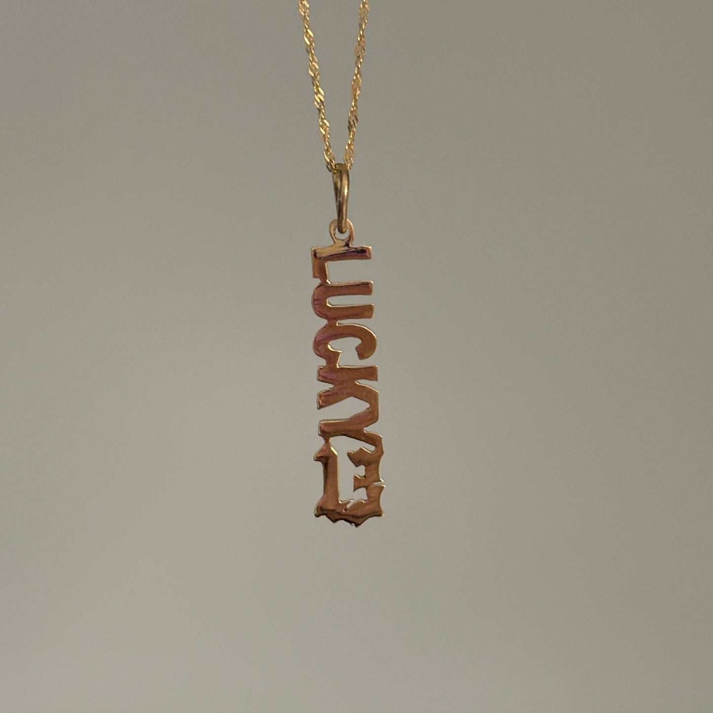 14K Yellow Gold “Lucky 13” Vertical Charm