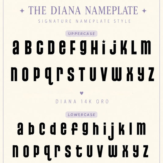 The Diana Nameplate | Signature 14K Gold Custom Nameplate