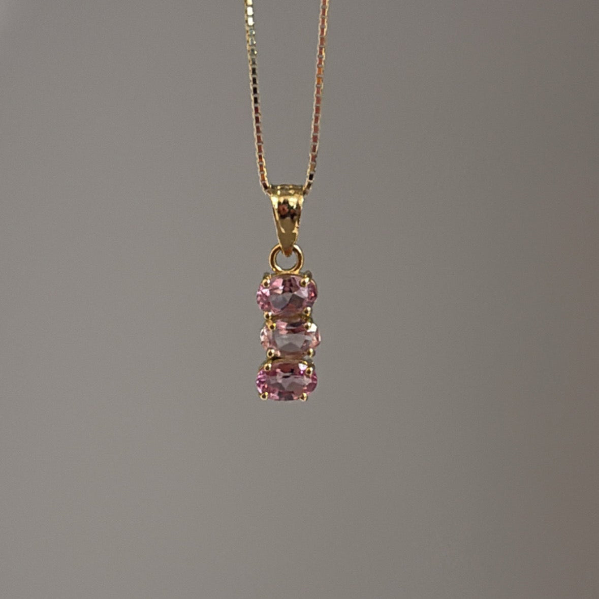 14k pink topaz cz charm