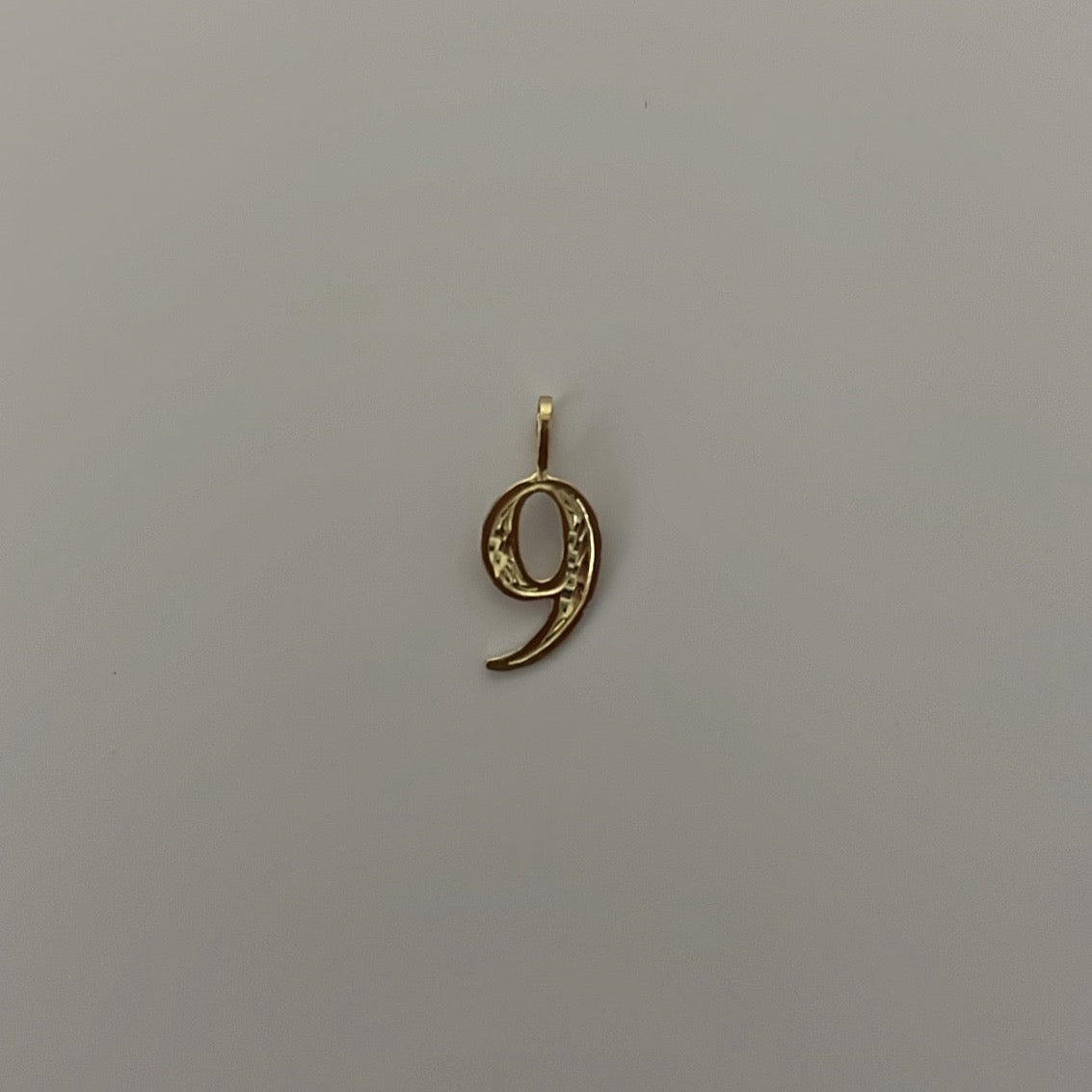 14K Yellow Gold Number Charms- Diamond Cut Details