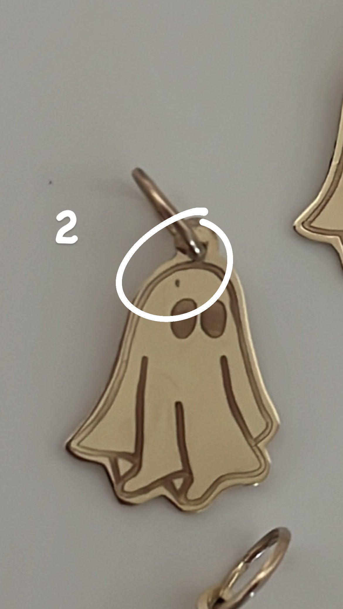 14K solid ghost charm
