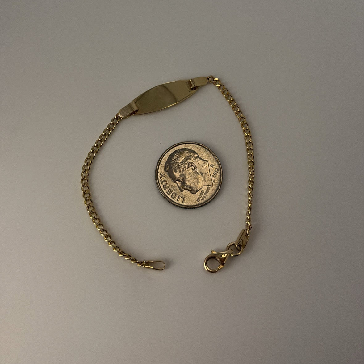 14k cuban ID baby bracelet
