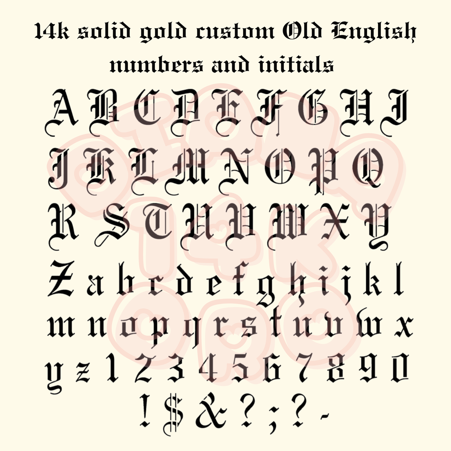 Custom 14K Mini Initial Charm -Old English or Cursive Font