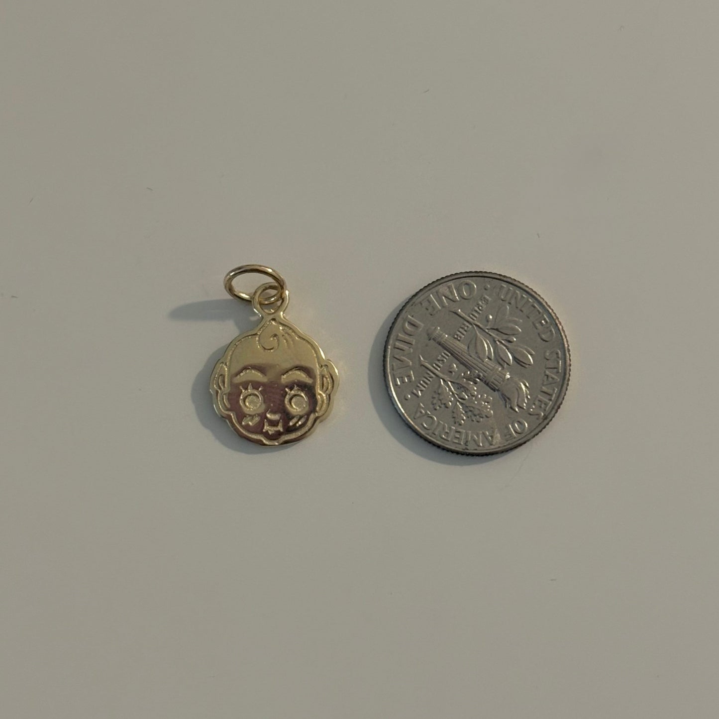 14K Gold Baby Face Charm
